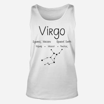 Vintage Virgo Horoscope Astrology Star Sign Birthday Gift Unisex Tank Top | Crazezy