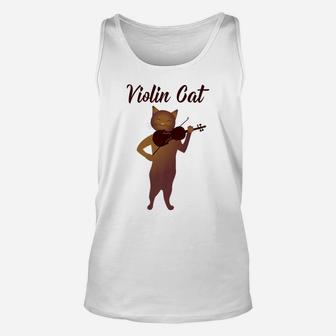 Violin Cat Musical Premium Tshirt Unisex Tank Top | Crazezy