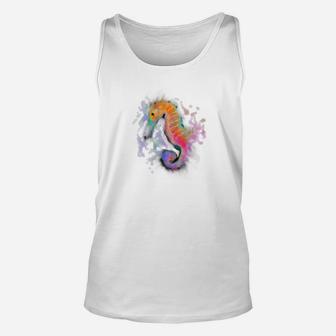 Watercolor Style Seahorse Premium Unisex Tank Top - Thegiftio UK