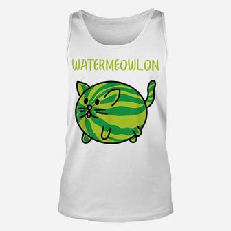 Watermeowlon Watermelon Meow Cute Melon Cat Lovers Unisex Tank Top | Crazezy