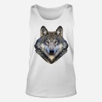 Wolf Shirt Wolf Spirit Animal Lone Wolf Face Cool Wolf Unisex Tank Top | Crazezy AU