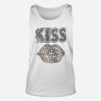 Women Leopard Kiss Lips Unisex Tank Top | Crazezy AU