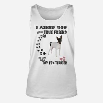 Womens American Toy Fox Terrier Quote Mom Dad Art, Cute Amertoy Dog Unisex Tank Top | Crazezy UK