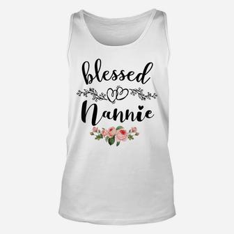 Womens Blessed Nannie Cute Flower Nannie Gift Tee Unisex Tank Top | Crazezy UK
