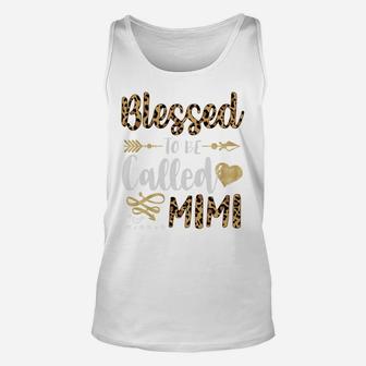 Womens Blessed To Be Called Mimi Cute Leopard Hearts Gifts Unisex Tank Top | Crazezy AU