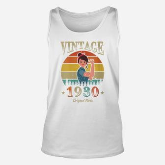 Womens Made In 1930 92Th Birthday 92 Years Old Vintage Women Unisex Tank Top | Crazezy UK