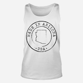 Womens Made In Arizona Vintage State Home Black Az Gift Unisex Tank Top | Crazezy CA