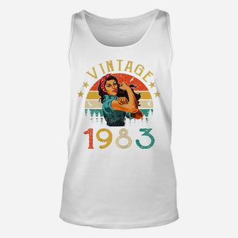Womens Retro Vintage 1983 Made In 1983 38 Years Old 38Th Birthday Unisex Tank Top | Crazezy