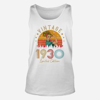 Womens Vintage 1930 Made In 1930 92Nd Birthday Women 92 Years Old Unisex Tank Top | Crazezy UK