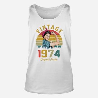 Womens Vintage 1974 Made In 1974 47Th Birthday 47 Years Old Gift Unisex Tank Top | Crazezy