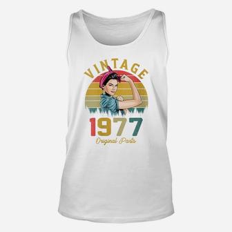 Womens Vintage 1977 Made In 1977 44Th Birthday 44 Years Old Gift Unisex Tank Top | Crazezy