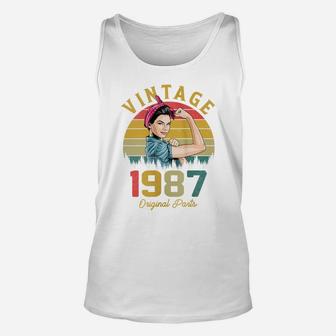 Womens Vintage 1987 Made In 1987 34Th Birthday 34 Years Old Gift Unisex Tank Top | Crazezy