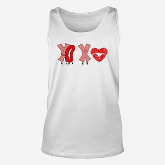 Xoxo Valentines Day Red Lips Gift Happy Valentines Day Unisex Tank Top - Seseable