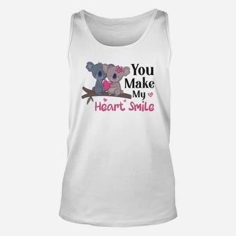 You Make My Heart Smile Gift For Valentine Happy Valentines Day Unisex Tank Top - Seseable