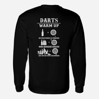 Darts Warm Up Lustiges Langarmshirts für Herren, Dartspieler Tee - Seseable