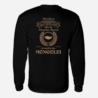 Deutschland Mongolei Spruch Schwarzes Langarmshirts, Humorvolles Design - Seseable