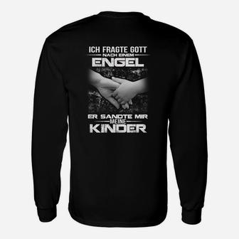 Engelsmotiv Schwarzes Langarmshirts mit inspirierendem Spruch - Seseable