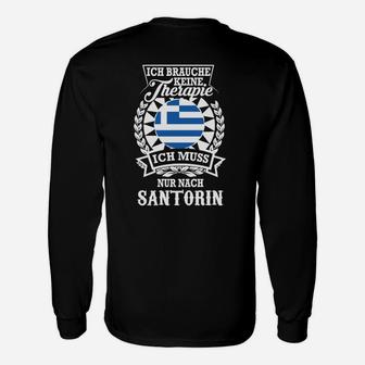 Griechenland-inspiriertes Langarmshirts Santorini-Therapie, Urlaubsstimmung Tee - Seseable