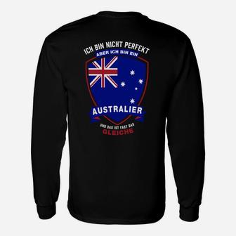 Ich Bin Nicht Perfekt Aber Ein Australier Langarmshirts, Patriotisches Design - Seseable