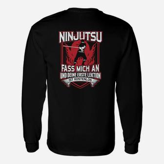 Ninjutsu Langarmshirts Erste Lektion Kostenlos, Witziges Kampfkunst Tee - Seseable