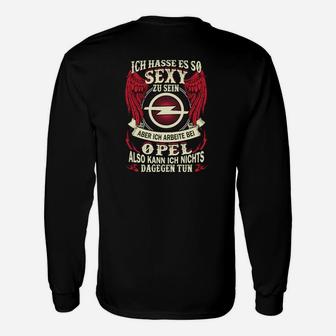 Opel Arbeiter Sexy Spruch Langarmshirts, Schwarzes mit Flügeldesign - Seseable