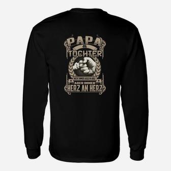 Papa-Tochter Themen Langarmshirts, Herz an Herz Design - Seseable