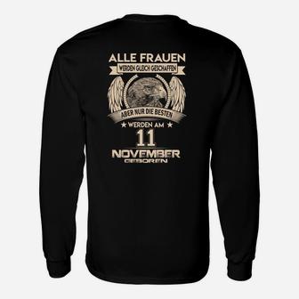 Personalisiertes Geburtstags-Langarmshirts für Frauen, Adler-Design für den 11. November - Seseable