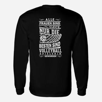 Schwarzes Volleyball-Spielerinnen Langarmshirts, Beste Spielerin Motiv - Seseable