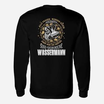 Wassermann Sternzeichen Langarmshirts mit Spruch, Astrologie Design Tee - Seseable