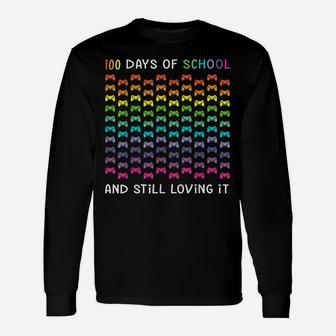 100 Days Of School And Still Loving It Video Game 100Th Day Unisex Long Sleeve | Crazezy CA