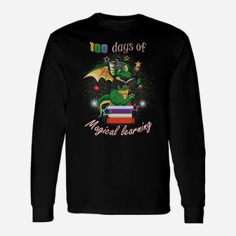 100 Days Of School Magical Learning Book Dragon Teacher Gift Unisex Long Sleeve | Crazezy CA