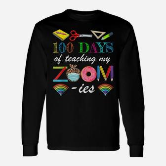 100 Days Of School Teaching My Zoom-Ies Virtual Teacher Unisex Long Sleeve | Crazezy AU