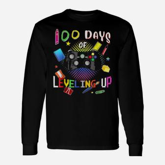 100 Days Of School Leveling Up Video Gamer Long Sleeve T-Shirt - Monsterry AU