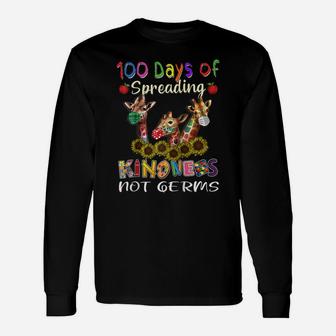 100Th Day Of School 100 Days Of Spreading Kindness Not Germs Raglan Baseball Tee Unisex Long Sleeve | Crazezy AU