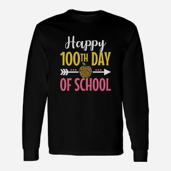 100th Day Of School Teachers Girls 100 Days Of School Long Sleeve T-Shirt - Seseable