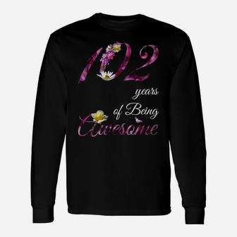 102 Year Old Shirt Awesome Floral 1918 102Nd Birthday Gift Sweatshirt Unisex Long Sleeve | Crazezy CA
