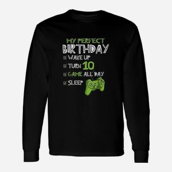 10Th Birthday Gaming 10 Years Old Perfect Gamer Unisex Long Sleeve | Crazezy