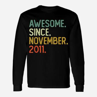 10Th Birthday Gifts 10 Years Old Awesome Since November 2011 Unisex Long Sleeve | Crazezy