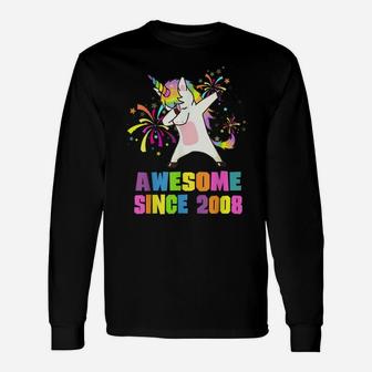 11 Years Old 11Th Birthday Awesome Since 2008 Unicorn Unisex Long Sleeve | Crazezy