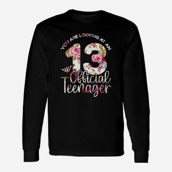 13Th Birthday 13 Years Official Teen Teenager Birthday Unisex Long Sleeve | Crazezy