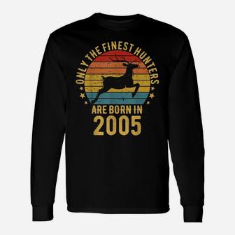 16 Year Old Hunter Deer 16Th Birthday Born In 2005 Hunting Unisex Long Sleeve | Crazezy