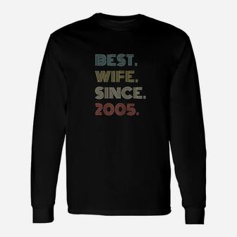 16Th Wedding Anniversary Gift Best Wife Since 2005 Unisex Long Sleeve | Crazezy