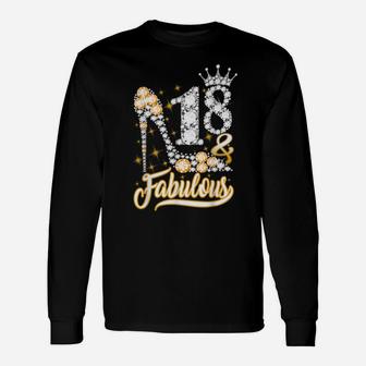 18 & Fabulous 18 Years Old 18Th Birthday Diamond Crown Shoes Unisex Long Sleeve | Crazezy AU