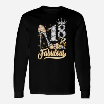 18 And Fabulous - 18Th Birthday Funny Shoes Crown Diamond Unisex Long Sleeve | Crazezy AU