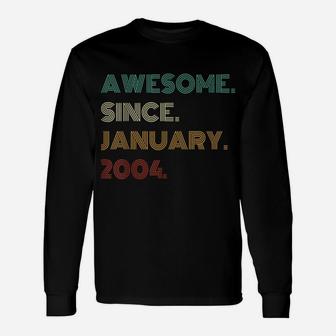 18 Years Old Awesome Since January 2004 18Th Birthday Unisex Long Sleeve | Crazezy