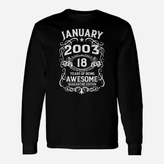 18 Years Old Gifts Vintage January 2003 18Th Birthday Gift Unisex Long Sleeve | Crazezy