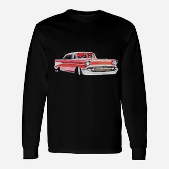 1957 Belair Elegant Customs Low Rider Hot Rod Kustom Long Sleeve T-Shirt - Monsterry UK