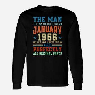 1966 Years Old Vintage January 1966 55Th Birthday Gift Unisex Long Sleeve | Crazezy