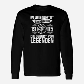 1985 Geburtsjahr Legendäres Langarmshirts, Leben Beginnt mit 38 - Seseable