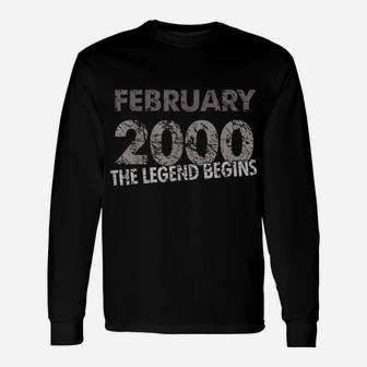 19Th Birthday Shirt - February 2000 - The Legend Begins Unisex Long Sleeve | Crazezy